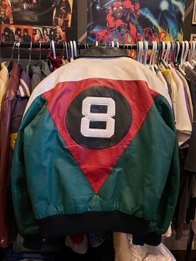 80s-90s Vintage 8 ball leather jacket